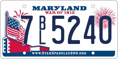 MD license plate 7BL5240