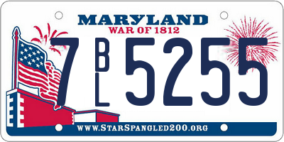 MD license plate 7BL5255