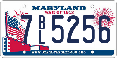 MD license plate 7BL5256
