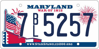 MD license plate 7BL5257