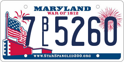 MD license plate 7BL5260