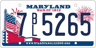 MD license plate 7BL5265