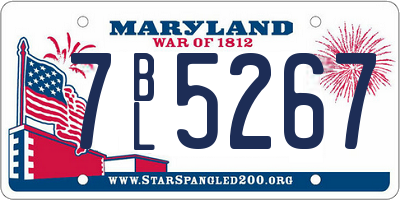 MD license plate 7BL5267