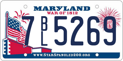 MD license plate 7BL5269