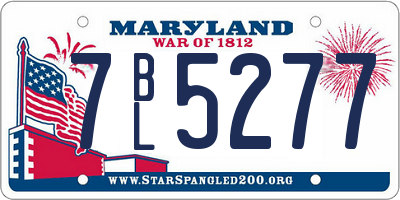 MD license plate 7BL5277