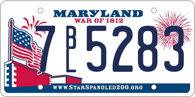 MD license plate 7BL5283