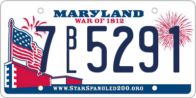 MD license plate 7BL5291