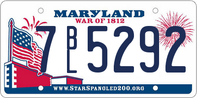 MD license plate 7BL5292