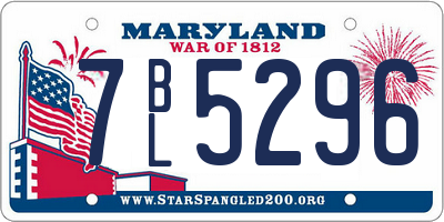 MD license plate 7BL5296