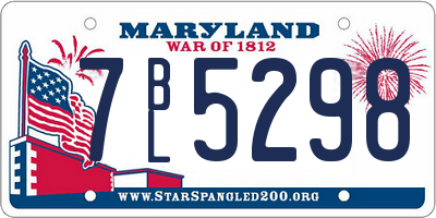 MD license plate 7BL5298