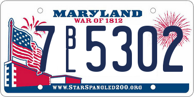 MD license plate 7BL5302