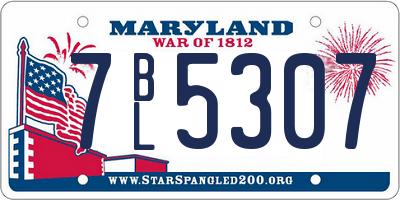 MD license plate 7BL5307