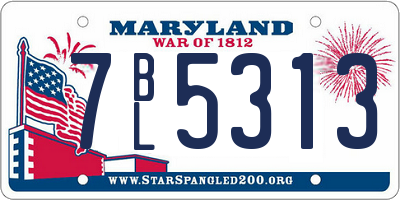 MD license plate 7BL5313