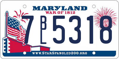 MD license plate 7BL5318