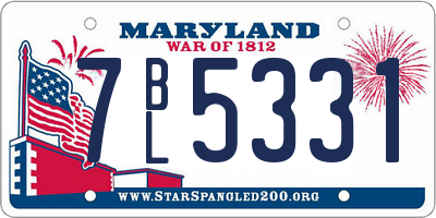 MD license plate 7BL5331