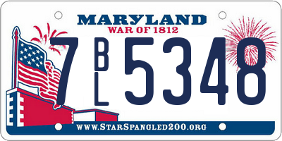 MD license plate 7BL5348