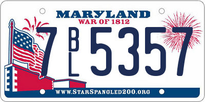 MD license plate 7BL5357