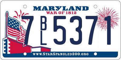 MD license plate 7BL5371