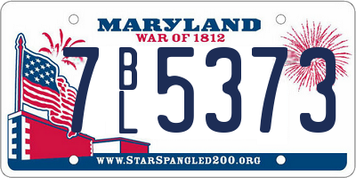 MD license plate 7BL5373