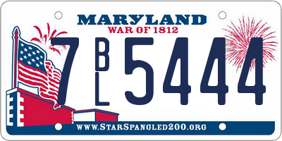 MD license plate 7BL5444