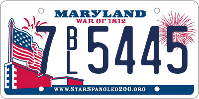MD license plate 7BL5445