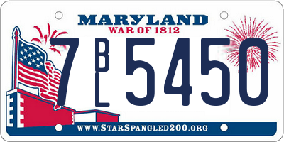 MD license plate 7BL5450