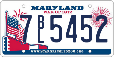 MD license plate 7BL5452