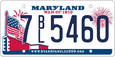 MD license plate 7BL5460