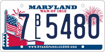 MD license plate 7BL5480