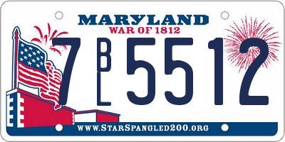 MD license plate 7BL5512