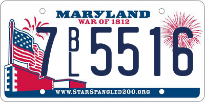 MD license plate 7BL5516