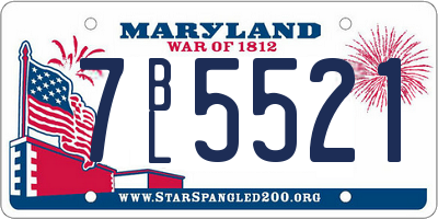 MD license plate 7BL5521