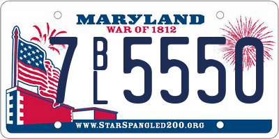 MD license plate 7BL5550