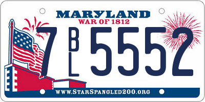 MD license plate 7BL5552