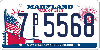 MD license plate 7BL5568