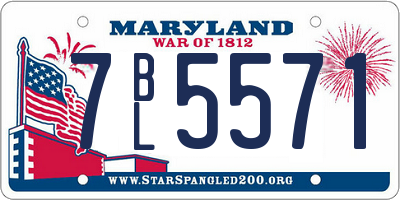MD license plate 7BL5571