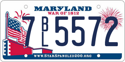 MD license plate 7BL5572