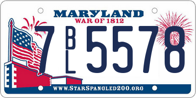 MD license plate 7BL5578