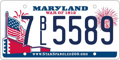 MD license plate 7BL5589