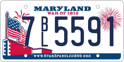 MD license plate 7BL5591