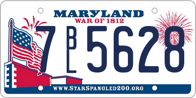 MD license plate 7BL5628