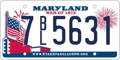 MD license plate 7BL5631