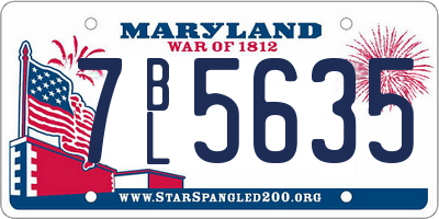 MD license plate 7BL5635
