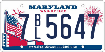 MD license plate 7BL5647