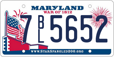 MD license plate 7BL5652