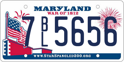 MD license plate 7BL5656