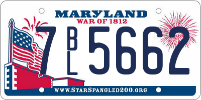 MD license plate 7BL5662
