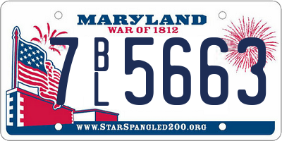 MD license plate 7BL5663