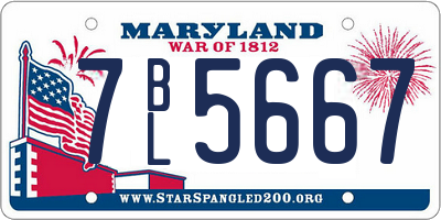 MD license plate 7BL5667