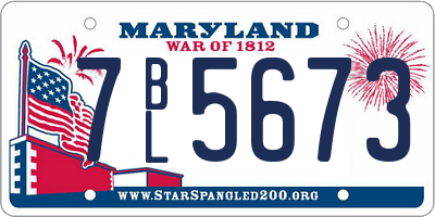 MD license plate 7BL5673